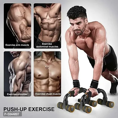 Push Up Bar Stand For Gym and Home Exercise, Dips-Push Up Stand For Men and Women Useful In Chest and Arm Workout, Plastic Color May Vary-thumb3