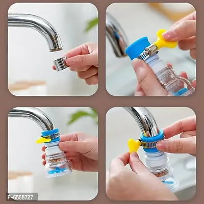 Trendy 360 Degree Water Filter Tap Water Saving Faucet Water Faucet Adjustable Water Valve Splash Water Faucet, Extender Sprayer For Kitchen Bathroom (Assorted, 1 Unit)-thumb3