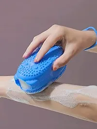 Silicone Bubble Bath Quick Foaming Scrubbing Soft Rubbing Massage Body Cleaner Brush for Shower Bathroom, Random Color-thumb1