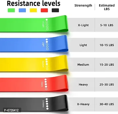 Pull Up Resistance Bands Set of 5 Resistance Heavy Duty Workout Exercise Stretch Fitness Bands Home amp; Gym Workout (Multicolor)-thumb2