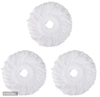 Microfiber Spin Mop Replacement Head,Round Shape Standard Size Spin mop Refills (3pc) white