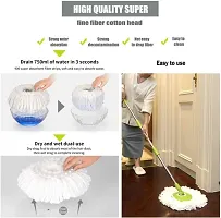 Microfiber Spin Mop Replacement Head,Round Shape Standard Size Spin mop Refills (3pc) white-thumb1