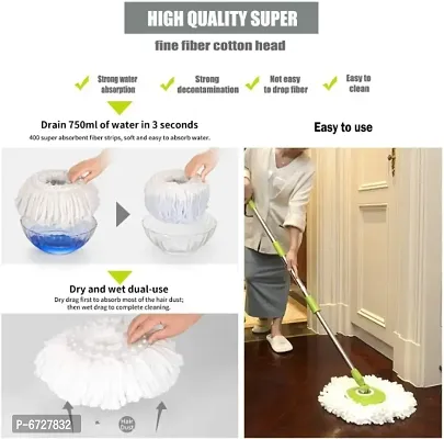 Microfiber Spin Mop Replacement Head,Round Shape Standard Size Spin mop Refills (3pc) white-thumb2