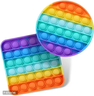 Pop It Fidget Toys,Push Pop Bubble Fidget Sensory Toy,Autism Special Needs Silic Rainbow-thumb0