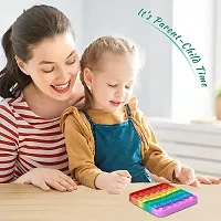 Pop It Fidget Toys,Push Pop Bubble Fidget Sensory Toy,Autism Special Needs Silic Rainbow-thumb1