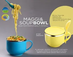 Maggie/Noodle  Soup Bowl with Spoon With lid (Pack of 1)-thumb2