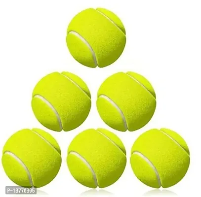 Cricket Tennis Ball, Made of Rubber for Cricket , Cricket Rubber Heavy Tennis Ball (Pack of 6) Green Tennis Balls-thumb0