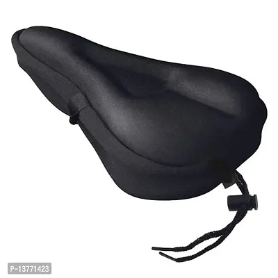 Silicone Gel Non-deform Seat Cover Foam Bicycle Universal Fit Saddle Seat (Pack of 1) Black-thumb0