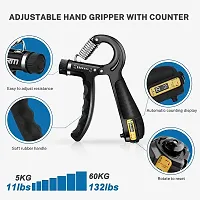 Hand Grip Gym With Counter | Hand Gripper Upto 60 Kg | Hand Grip Strengthener | Adjustable Resistance | Hand Grip Workout | Resistance Workout (Pack of 1, Assorted)-thumb2