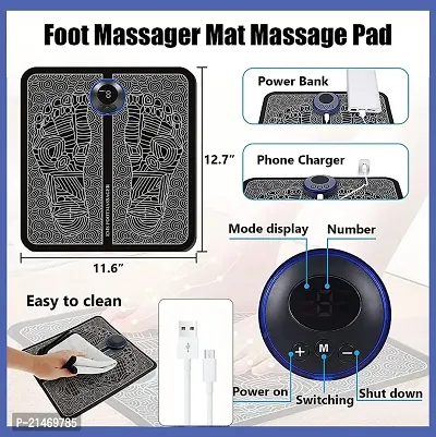 Foot Massager Pain Relief Wireless Electric EMS Massage Machine,Rechargeable Portable Folding Automatic with 8 Mode19 Intensity for Legs,Body,Hand Therapy (Pack of 1)-thumb5