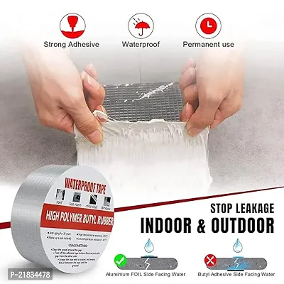 Shopeleven Leakage Repair Waterproof Aluminium Tape | for Roof Water Leakage Solution, Pipe leakage  Window Gap Solution Tape | Adhesive Sealing High Polymer Butyl Rubber Tape (5cmx5m)-thumb3