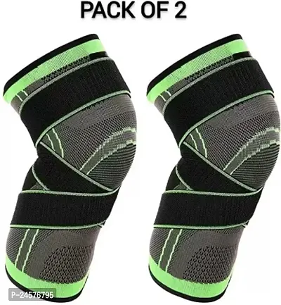 GJSHOP Dual strap compression knee sleeve cap support for men and women (pack of 2) Knee Support  (Multicolor)