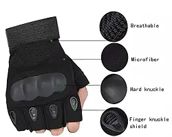 Half Finger Hand Gloves for Bike Riding, Sports, Hiking, Cycling,Hard Knuckle,Outdoor ,Boxing, Arm Shooting, Travelling,Camping, Gym Gloves for Men and Women-thumb1