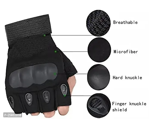 Half Finger Hand Gloves for Bike Riding, Sports, Hiking, Cycling,Hard Knuckle,Outdoor ,Boxing, Arm Shooting, Travelling,Camping, Gym Gloves for Men and Women-thumb2