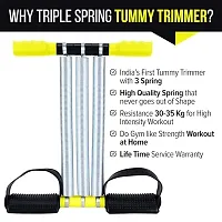 Tummy Trimmer Triple (3 Springs) Pull Reducer Waist Trimmer Body Toner Abs Exerciser Home Gym Exerciser Equipment Abdominal Leg Biceps-thumb1