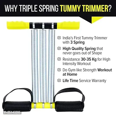 Tummy Trimmer Triple (3 Springs) Pull Reducer Waist Trimmer Body Toner Abs Exerciser Home Gym Exerciser Equipment Abdominal Leg Biceps-thumb2