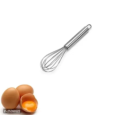 Stainless Steel Balloon Shape Whisk/Egg Beater for Blending, Whisking, Beating, Stirring, Cooking, Baking, 20cm (Silver), Standard-thumb0