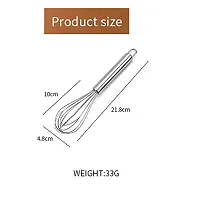 Stainless Steel Balloon Shape Whisk/Egg Beater for Blending, Whisking, Beating, Stirring, Cooking, Baking, 20cm (Silver), Standard-thumb4