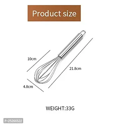 Stainless Steel Balloon Shape Whisk/Egg Beater for Blending, Whisking, Beating, Stirring, Cooking, Baking, 20cm (Silver), Standard-thumb5