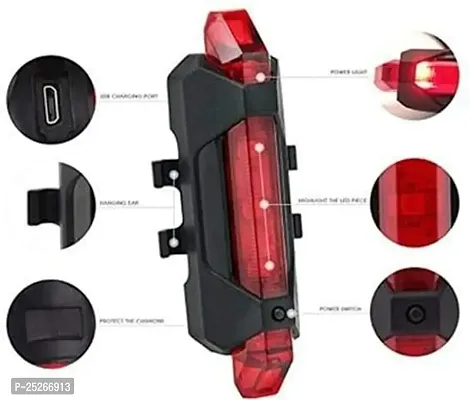 Bicycle LED Head Light USB Rechargeable Light Cycling Lamp Head Light Tail Light (red)-thumb4