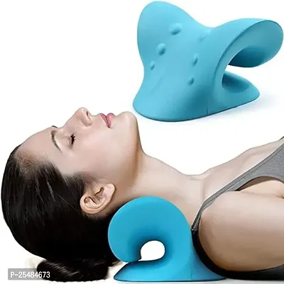 Neck Relaxer | Cervical Pillow for Neck and Shoulder Pain | Cervical Traction Device for Neck Pain Relief Product Kit | Neck Cloud Massager | Medical Grade Material | Sky Blue (sky blue)