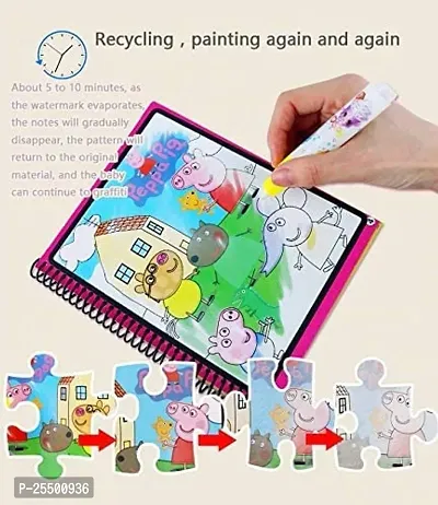 Shopeleven Magic Water Coloring Doodle Book  Magic Pen Reusable Magic Water Quick Dry Book Water Coloring Book Doodle with Magic Pen Painting Board for Children Educati (Pack of 1)-thumb4