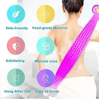 Silicone Body Scrubber Bath Body Cleaning Belt | Skin Brush Belt For Bathing Body Dirt Removal-thumb1