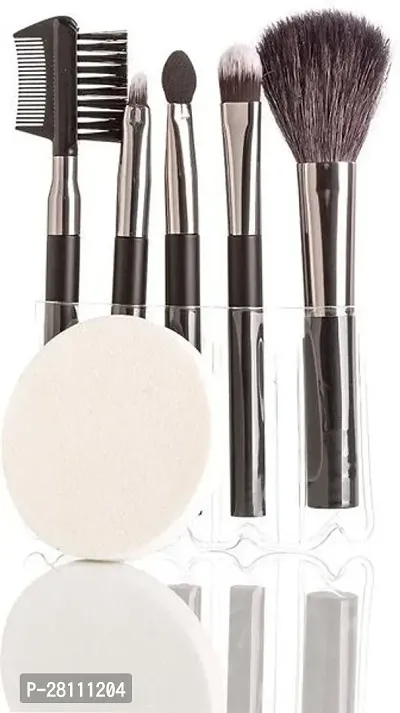 Cosmetic Brush Kit 6pcs 11.5 cm with Bonus Puff 5 cm Pack of 6-thumb0