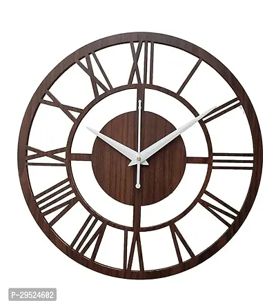 DIVINE SAPPHIRE Wooden Brown Designer Wall Clock-thumb0