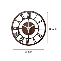 DIVINE SAPPHIRE Wooden Brown Designer Wall Clock-thumb3