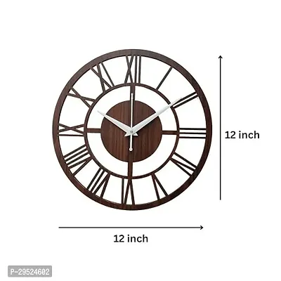 DIVINE SAPPHIRE Wooden Brown Designer Wall Clock-thumb4