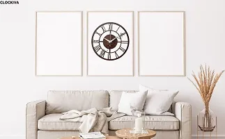 DIVINE SAPPHIRE Wooden Brown Designer Wall Clock-thumb1
