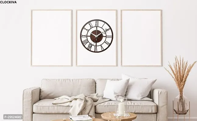 DIVINE SAPPHIRE Wooden Brown Designer Wall Clock-thumb2