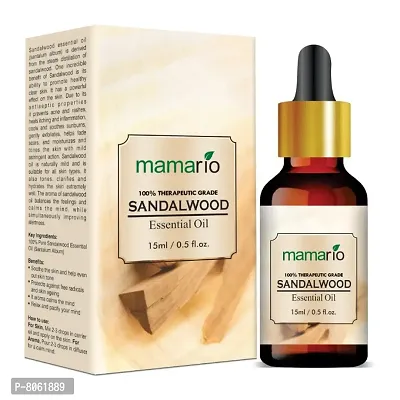 Mamario Sandalwood Essential Oil - 100% Pure, All Natural  Undiluted- Therapeutic Grade  (15 ml)