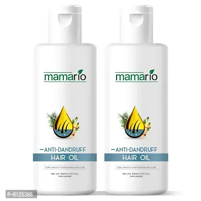 Mamario Anti Dandruff Hair Oil Infused with Rosemary Oil  Tea Tree Oil  (300 ml) Pack of 02