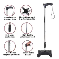 A.K ENTERPRISES 4LEG PVC  Walking Stick BLACK-thumb3