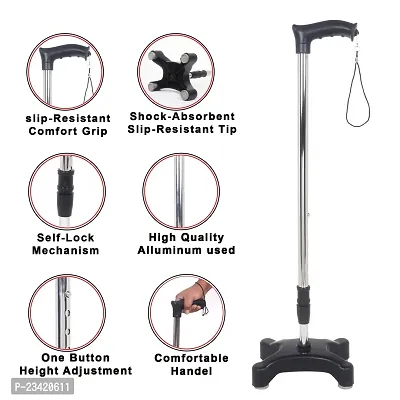 A.K ENTERPRISES 4LEG PVC  Walking Stick BLACK-thumb4