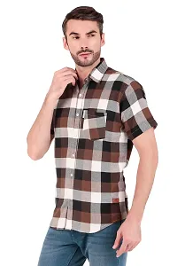 Brown Checked Half Sleeves Shirt-thumb1