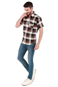 Brown Checked Half Sleeves Shirt-thumb2