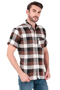 Brown Checked Half Sleeves Shirt-thumb4