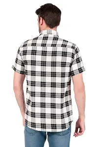 White  Black Checked Half Sleeves Shirt-thumb1