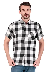 Black  White Checked Half Sleeves Shirt-thumb1