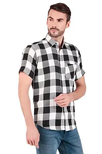 Black  White Checked Half Sleeves Shirt-thumb3