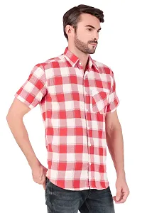 Red  White Checked Half Sleeves Shirt-thumb1