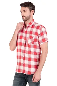 Red  White Checked Half Sleeves Shirt-thumb2