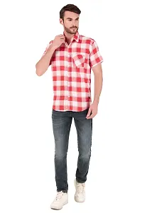 Red  White Checked Half Sleeves Shirt-thumb3