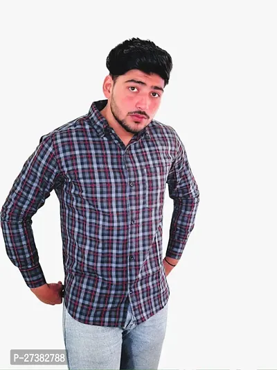 Reliable Blue Cotton Printed Long Sleeves Casual Shirts For Men