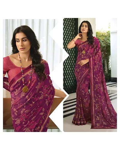 Authentic Georgette Saree with Blouse piece For Women