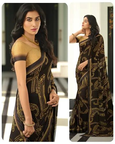 Authentic Georgette Saree with Blouse piece For Women