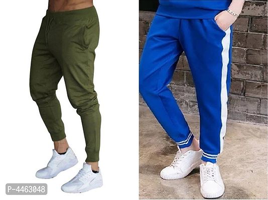 Men Slim Fit Solid Knit Jogger Pack Of 2-thumb0